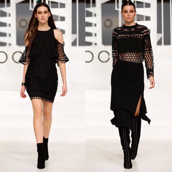 KOOKAI Crown Lace Black Cold Shoulder Mini Dress - Picture 6 of 16